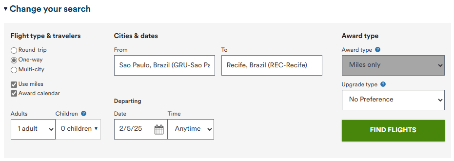 GRU - REC - Alaska Airlines